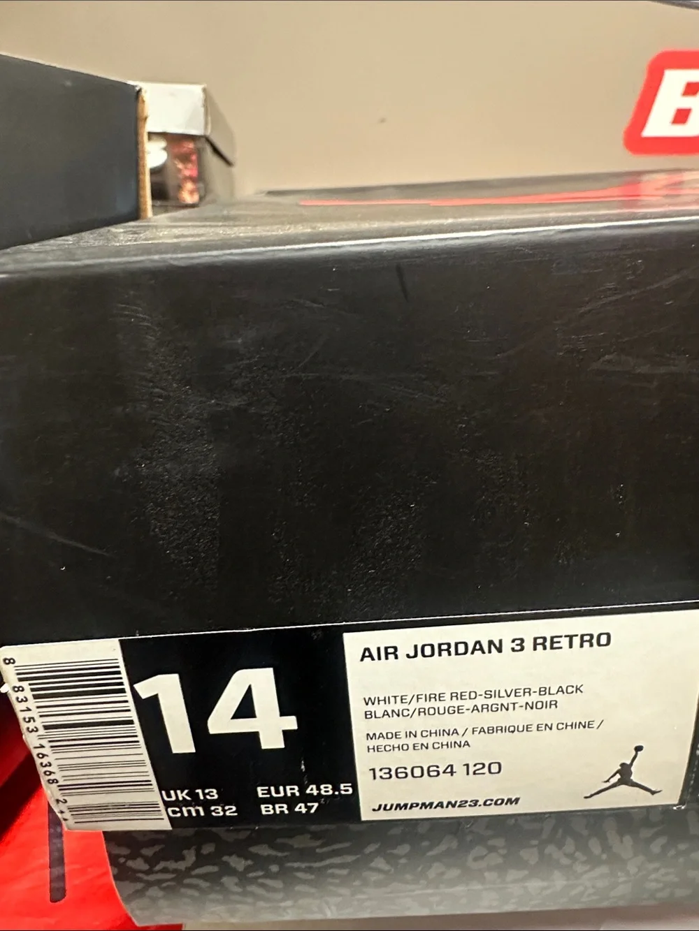 Air Jordan 3 Retro Red and White